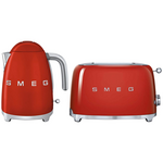 Smeg Kettle and 2 Slice Toaster Pack Red KLF03RDAUTSF01RDAU hero image
