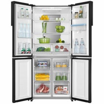 Haier 519L Quad Door Fridge with Water Dispenser Black HRF565YHC hero image