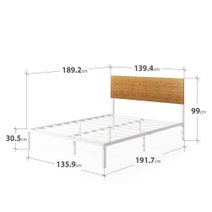 Zinus Figari Double Metal and Bamboo Bed Frame With Adjustable Headboard White AU-FBOBH2-39D hero image