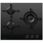 Fisher & Paykel Series 9 60cm Three Burner LPG Gas Cooktop Black Glass CG603DLPGB4 hero image
