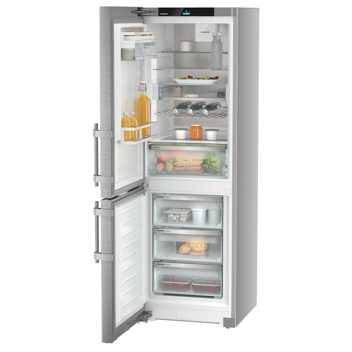 Liebherr 332L Bottom Mount Fridge with Easy Fresh and VarioTemp Left Hinge SCNSDH5253LHH hero image