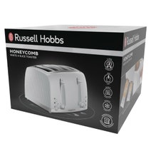 Russell Hobbs Honeycomb 4 Slice Toaster White RHT704WHI hero image