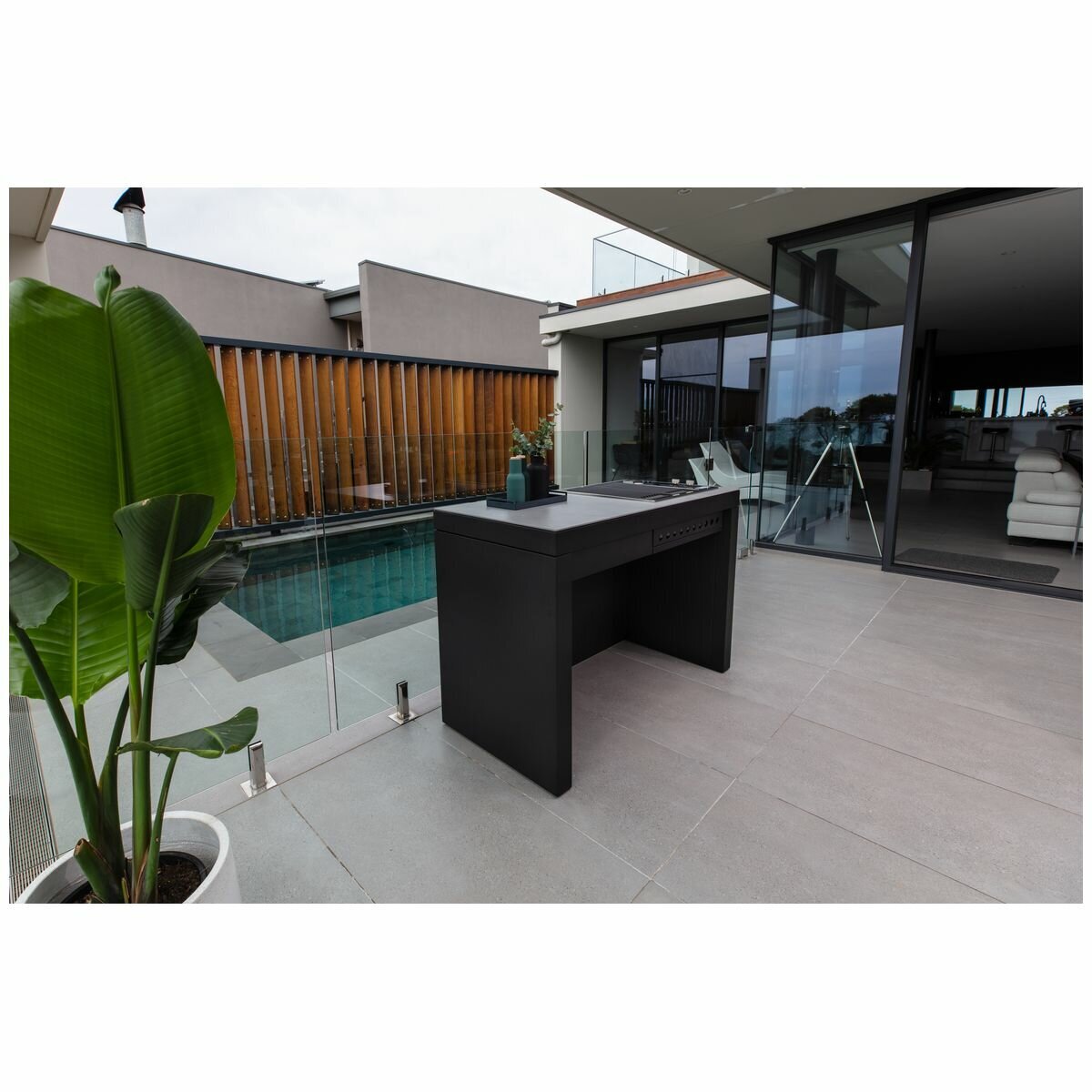 Artusi 1400mm Ferro Outdoor Kitchen with Cosmopolitana Grey Stone Top QAP14FG-CG hero image