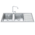 Smeg Double Bowl Topmount Sink with Right Hand Drainer LD116LHD image NaN