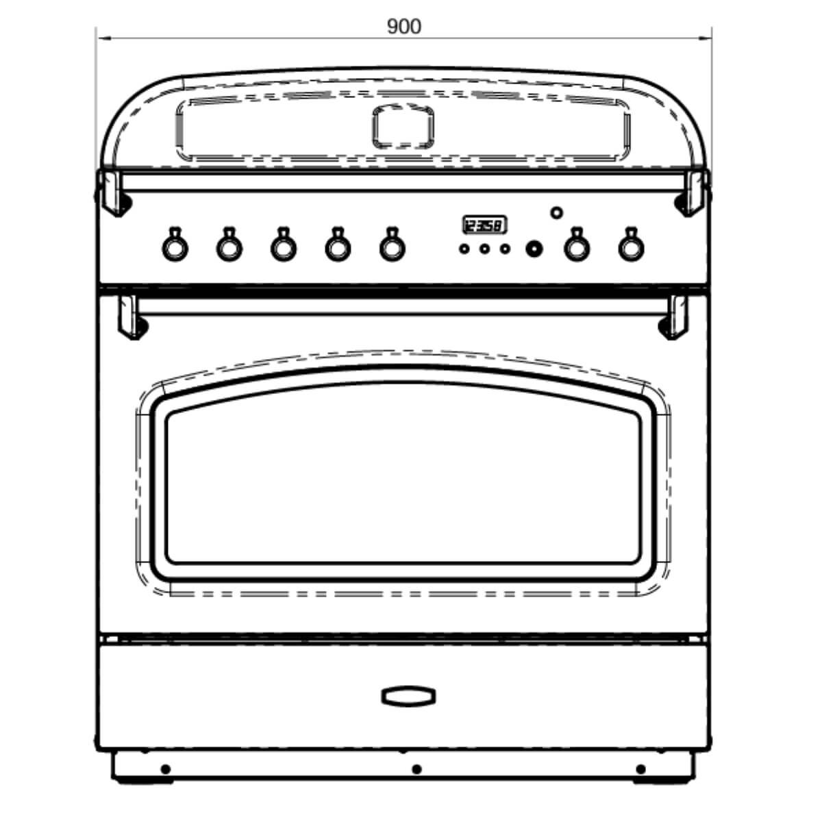 Falcon 90cm Classic FX Dual Fuel Freestanding Oven/Stove Stone Blue and Brass CLA90FXDFSB-BR hero image