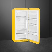 Smeg 270L 50's Retro Style Aesthetic Top Mount Fridge Yellow FAB28RYW3 hero image