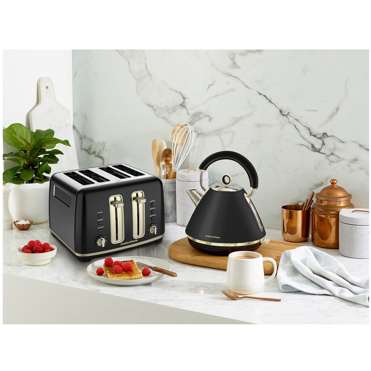 Morphy Richards Ascend Soft Gold Kettle and Four Slice Toaster MRSGK15BMRSGT4B hero image