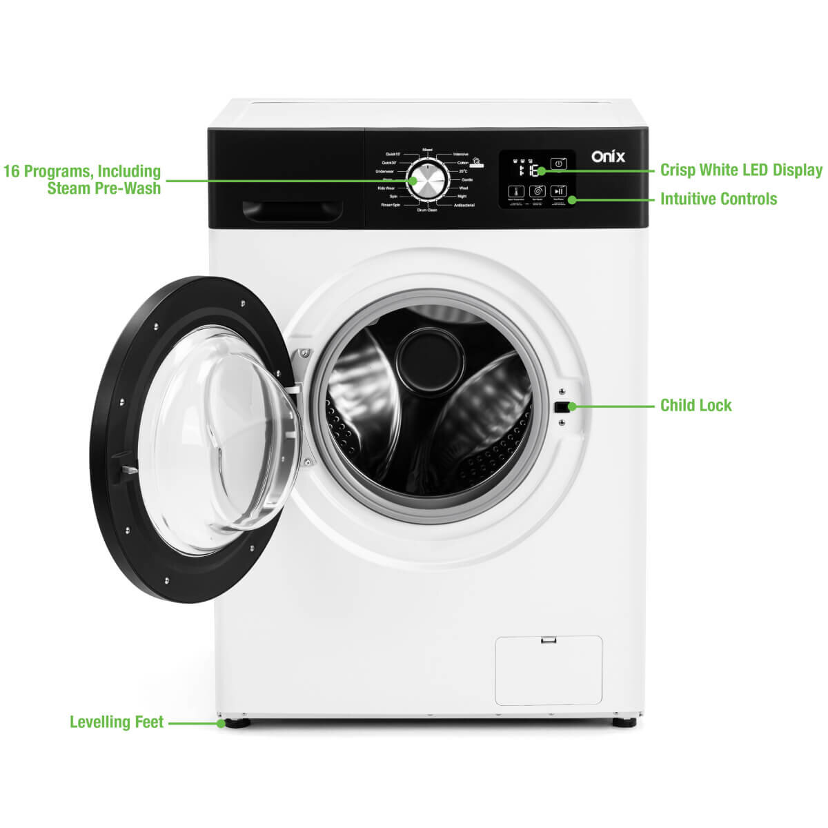 Onix 8kg Front Load Washing Machine ON-FLW8W hero image