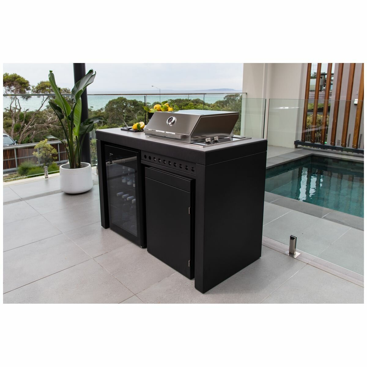Artusi 1400mm Ferro Outdoor Kitchen with Cosmopolitana Grey Stone Top QAP14FG-CG hero image