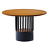 Reddie Willy Round Dining Table Natural Teak Top Black Base image NaN