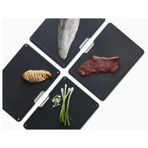 Joseph Joseph Folio Steel 4 Piece Chopping Board Set Carbon Black 60171 hero image