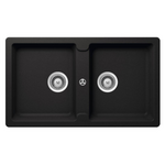 Abey Schock Typos N200 Double Bowl Sink with No Taphole - Nero TN200N-NTH hero image