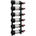 KingsBottle 6 Bottle Offset Peg Metal Rail Wall-Mounted Wine Rack RAIL0684-WPH01MBK hero image