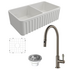 Turner Hastings Novi 85 Double Bowl Butler Sink Pack with Brushed Nickel Ludlow Pull Out Mixer Tap and Accessories PKG017 image NaN