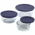 Pyrex 12-piece Round Glass Food Storage Container Set with Blue Lids 6010170-4PK image NaN