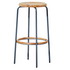 Reddie Milton Bar Stool Teak Oak Seat Grey Metal Frame image NaN