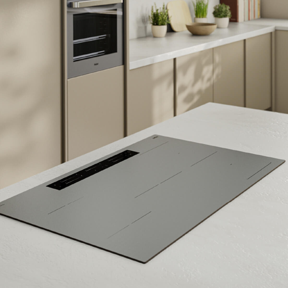 Haier 90cm 500 Series Induction Cooktop Flexi Zone Grey HCI905FTG4 hero image