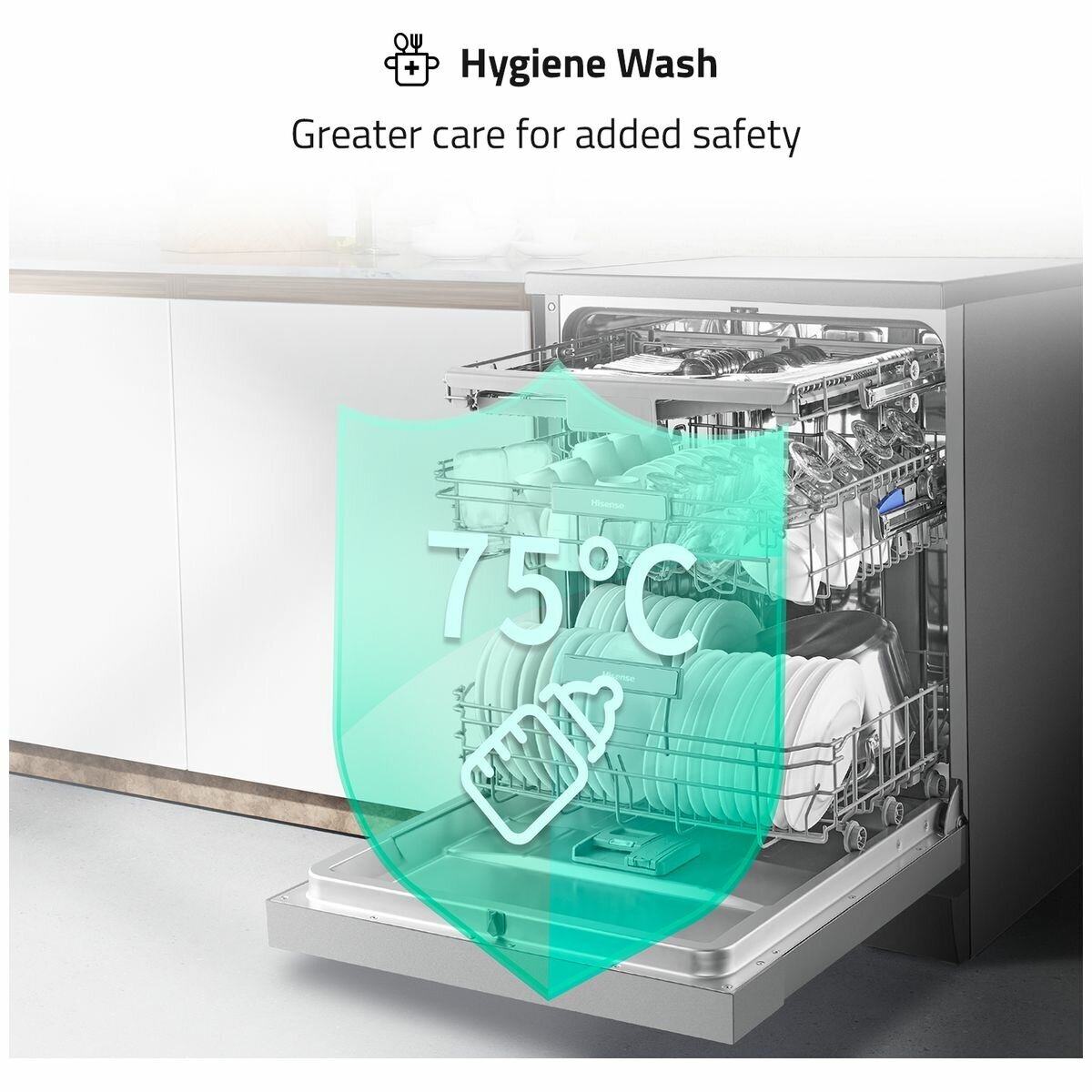 Hisense 60cm Freestanding Stainless Steel Dishwasher HSCM15FS hero image
