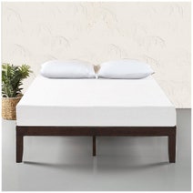 Zinus Queen Moiz Timber Wood Bed Base Dark Brown AU-RWPBD-14Q hero image