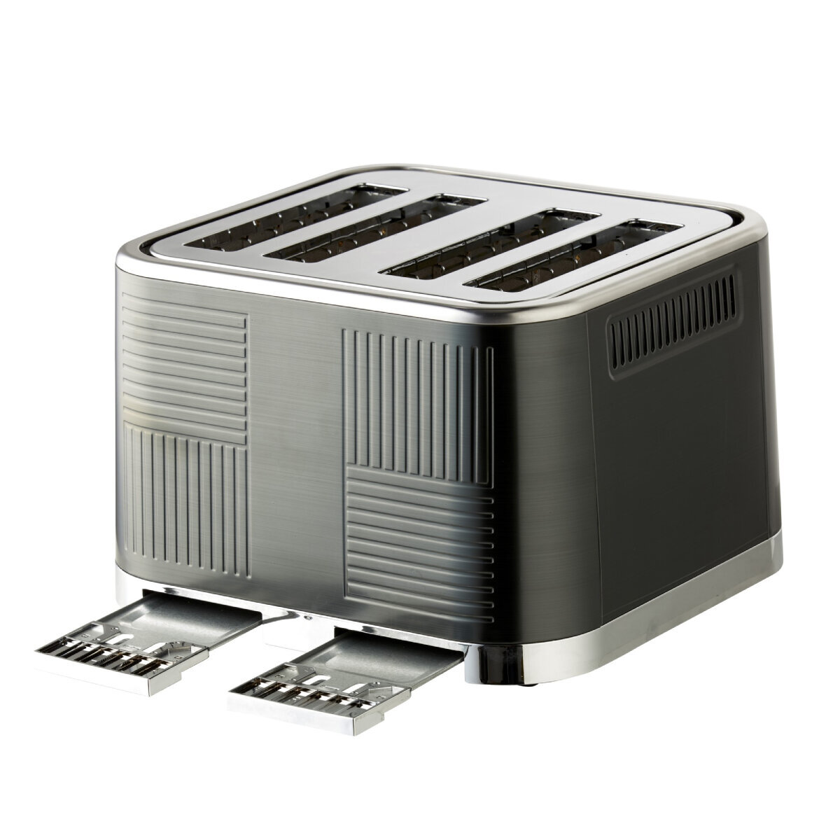 Russells Hobbs Geo Steel Slice Toaster Black Stainless Steel