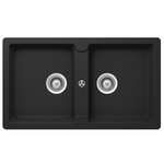 Abey Schock Typos N200 Double Bowl Sink with No Taphole - Onyx TN200B-NTH hero image