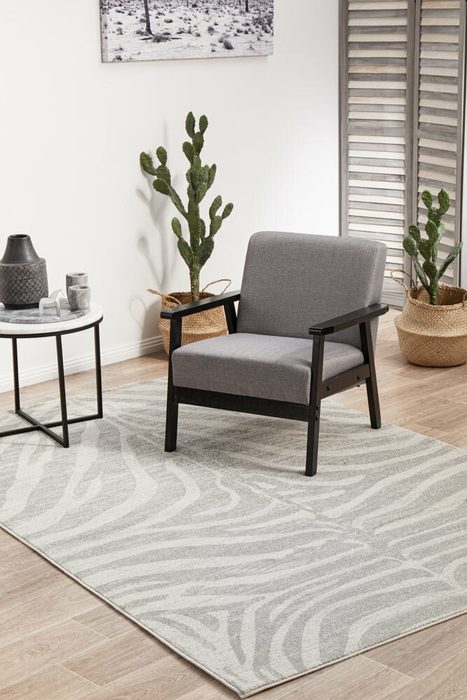 Rug Culture Chrome Large Silver & Off White Rug 290X200CM - CRO-SAV-SIL-290X200 hero image