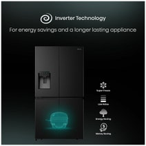 Hisense 585L French Door Fridge Black Steel with Dark Interior HRCD585BWB hero image