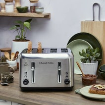 Russell Hobbs Addison 4 Slice Toaster Brushed Stainless Steel RHT514BRU hero image