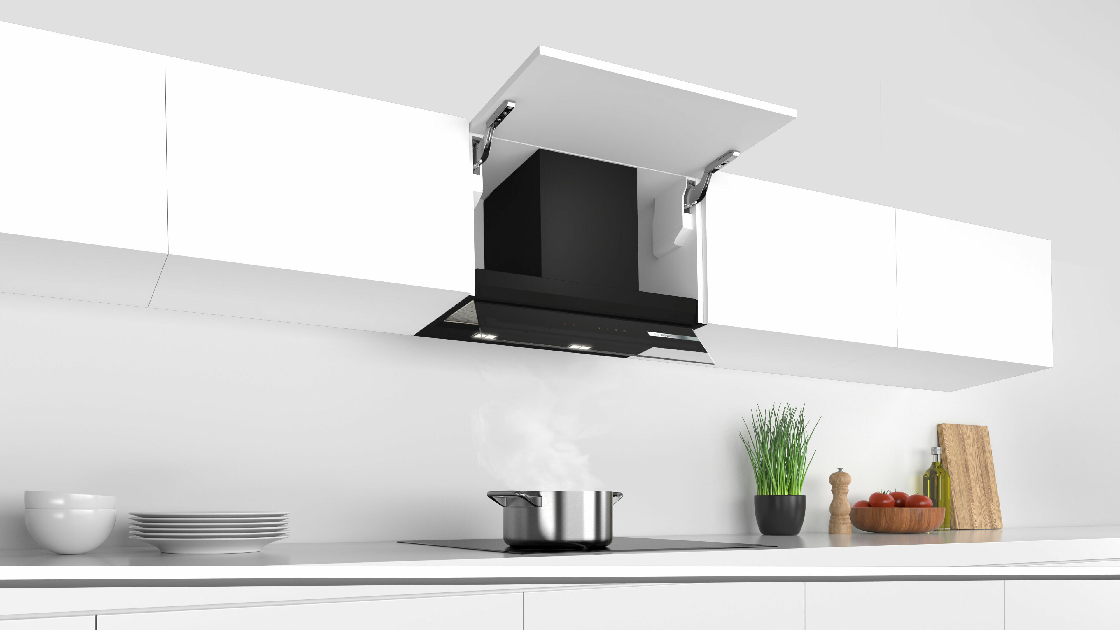 Bosch Series 6 60cm Integrated Design Rangehood with Glass Visor DBB67AM60A hero image