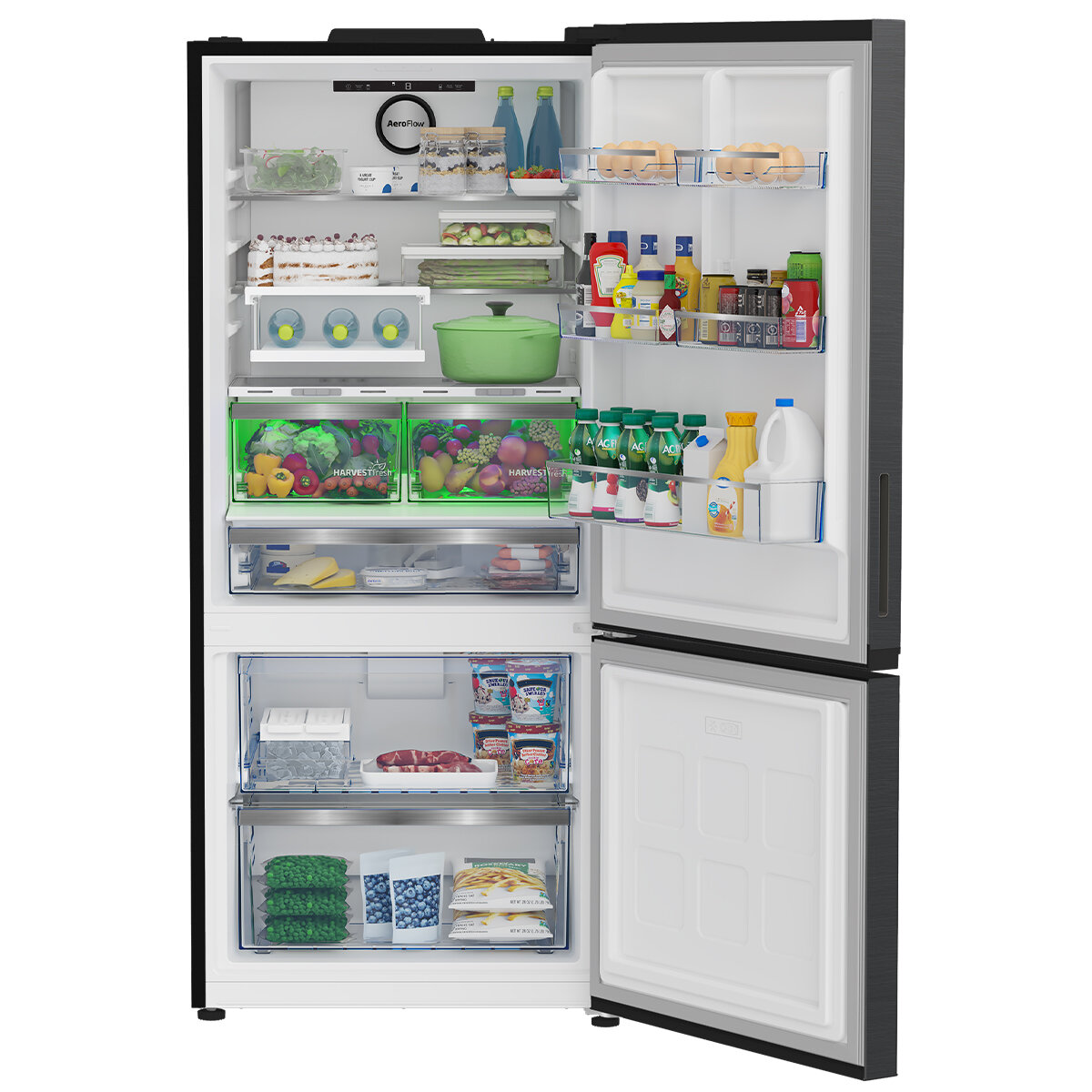 Beko 445L Bottom Mount Refrigerator Dark Pearl Steel BBMB445PDX hero image