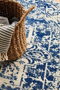 Rug Culture Evoke Large White Navy Rug 240X240CM - EVO-253-WNAV-240X240 hero image