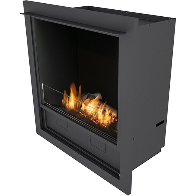 Planika Depth Planika LFCT L-Fire Bio-Ethanol Built-In Fireplace with Logs & Casing ...