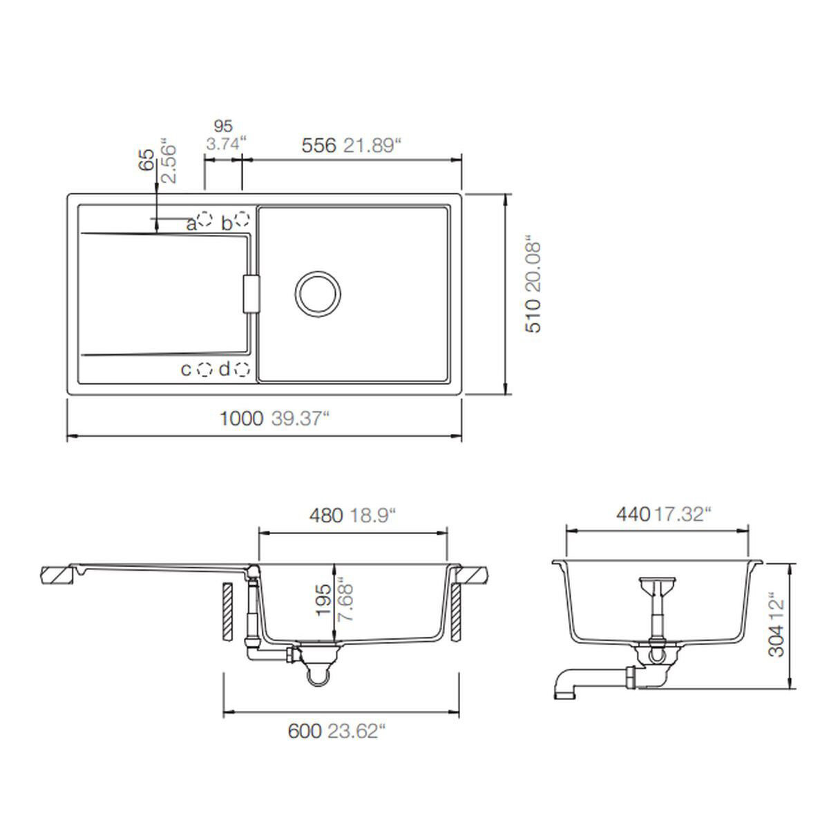 Abey Schock Mono Single Bowl with Drainer Magma MD-100LB hero image