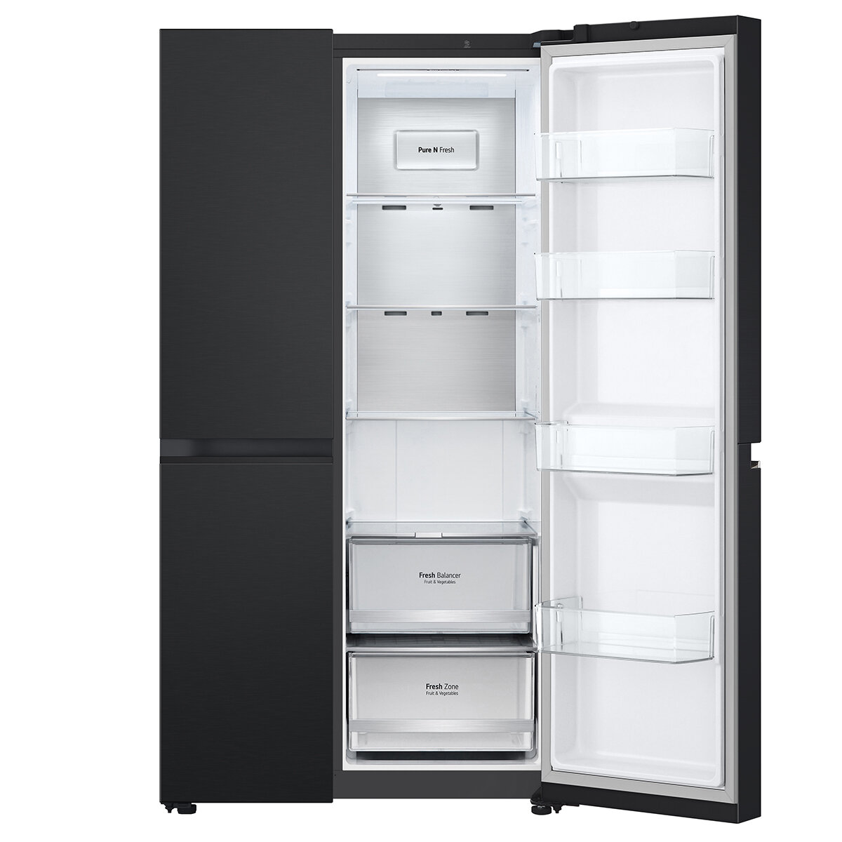LG 655L Side by Side Fridge Matte Black GS-B600MBL hero image