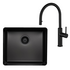 Titan Essentials Large Bowl Sink & Pull Out Mixer Tap Package Matte Black TSBSPK522 image NaN