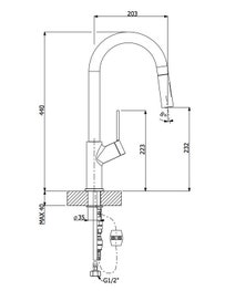 Oliveri Brushed Chrome Vilo Pull Out Tap VT0426B hero image