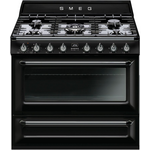 Smeg 90cm Victoria Aesthetic Freestanding Dual Fuel Oven/Stove TRA90BL9 hero image