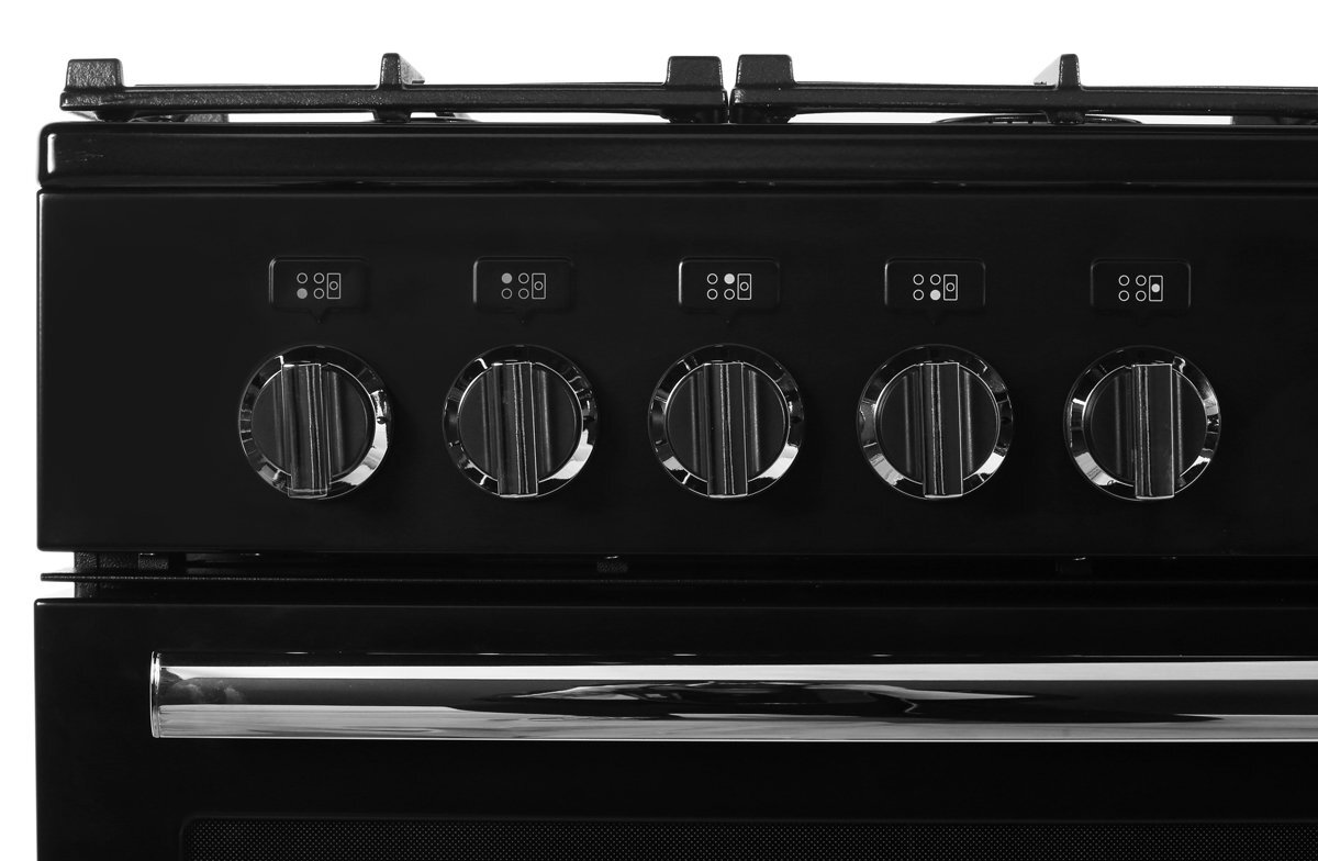 Falcon 90cm Professional FXP Freestanding Dual Fuel Pyrolytic Oven/Stove Black and Chrome PROP90FXPDFGBCH hero image