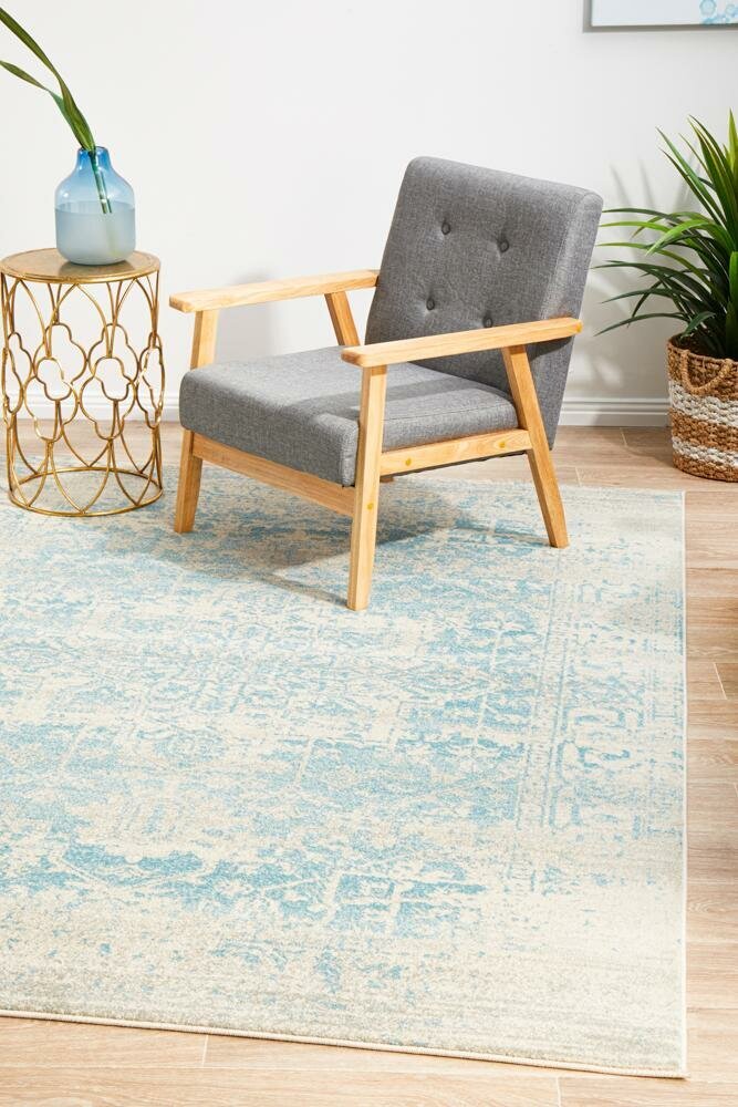 Rug Culture Evoke Oversize White Blue Rug 400X300CM - EVO-253-WBLU-400X300 hero image