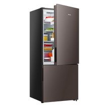 Hisense 417L Bottom Mount Refrigerator Taupe Steel HRBM418D hero image