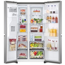 LG 635L Side by Side Fridge with Non-plumbed Ice & Water Dispenser Stainless Steel GS-N600PL hero image