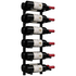 KingsBottle 12 Bottle Offset Peg Metal Rail Wall-Mounted Wine Rack RAIL0684-WPH02MBK image NaN