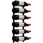 KingsBottle 12 Bottle Offset Peg Metal Rail Wall-Mounted Wine Rack RAIL0684-WPH02MBK hero image