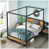 Zinus Queen Canopy Bed Frame Black AU-IRPBHC-14Q image NaN