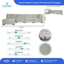 Ostro Hunter Modular Lounge with Storage Ottoman Champagne Y401MODBEL40 hero image