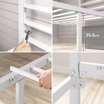 Zinus Patricia Queen Metal Canopy Bed Frame White AU-CPBFW-Q hero image