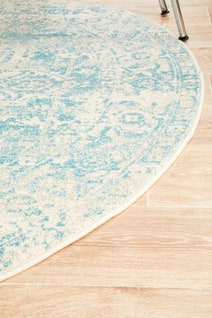 Rug Culture Evoke Small White Blue Rug 150X150CM - EVO-253-WBLU-150X150 hero image