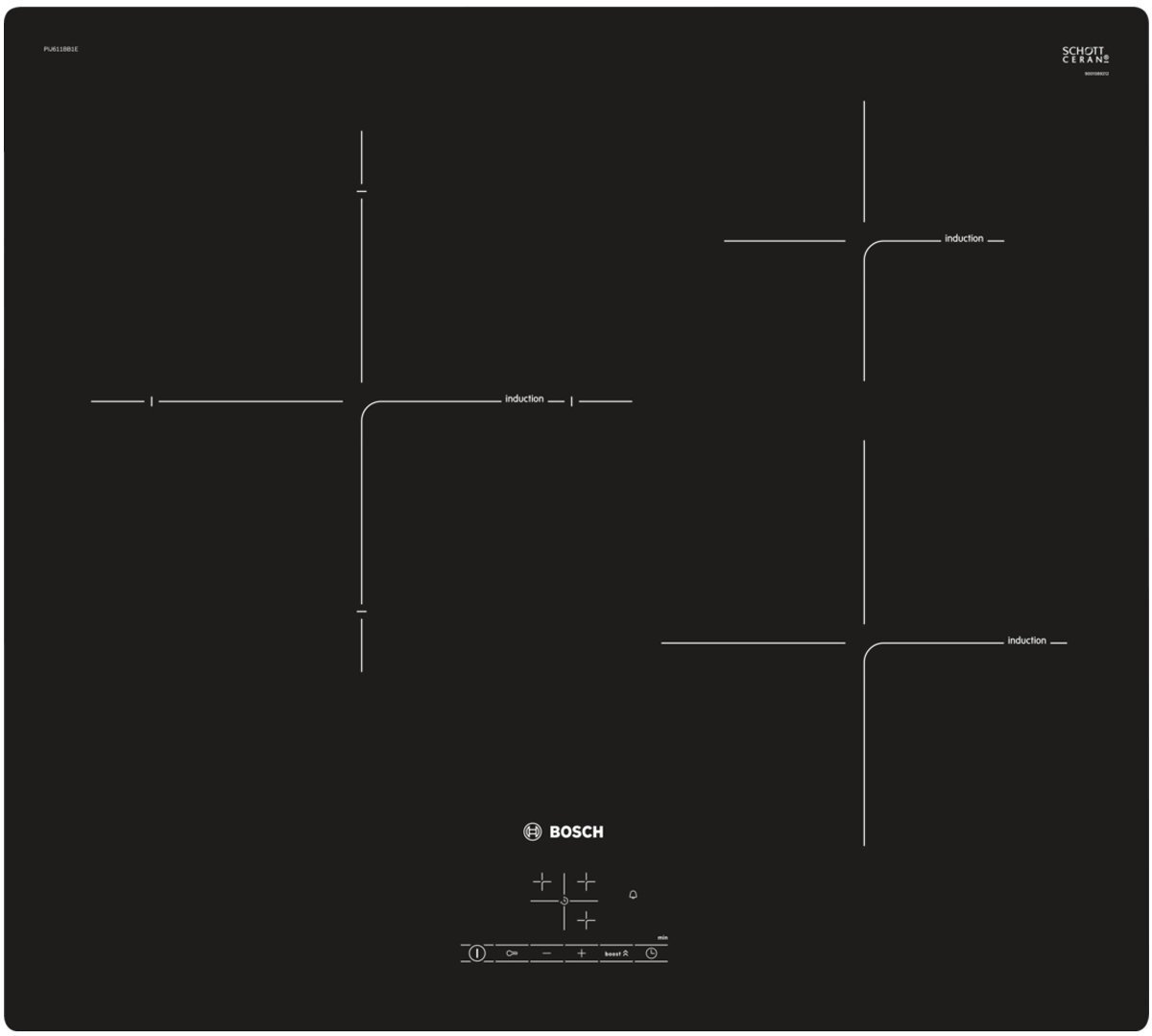 Bosch pij611bb1e 60cm serie store 4 induction cooktop
