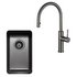 Titan Essentials Small Bowl Sink & Pull Out Mixer Tap Package  Gunmetal TSGMPK282 image NaN
