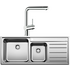 Blanco NAYA9SLP-LINUS Double Bowl Right Hand Drainer Sink and Tap image NaN